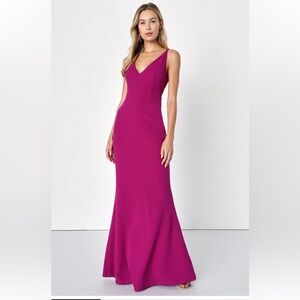 LULUS Melora Magenta Sleeveless Maxi Dress | size XS | *HEMMED/SHORTENED*
